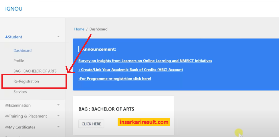 IGNOU July 2025 Re-Registration IGNOU July 2025 Re Registration Sarkari Result