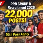RRB Group D Recruitment 2026: 22,000 पदों पर भर्ती, नोटिफिकेशन, आवेदन तिथि, योग्यता और चयन प्रक्रिया